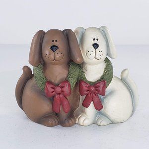 Blossom Bucket Suzi Christmas Dogs Wreath Figurine 2013